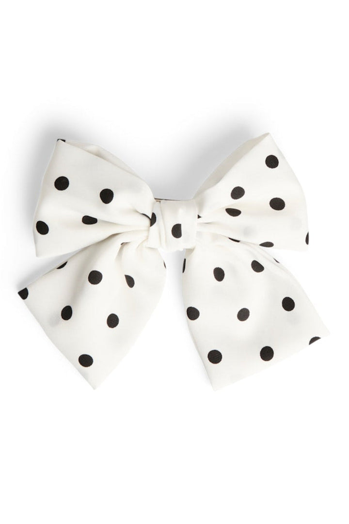 Pieces - Pcpernille Dots Bow Hairclip - 5036072 Bright White Black Dots