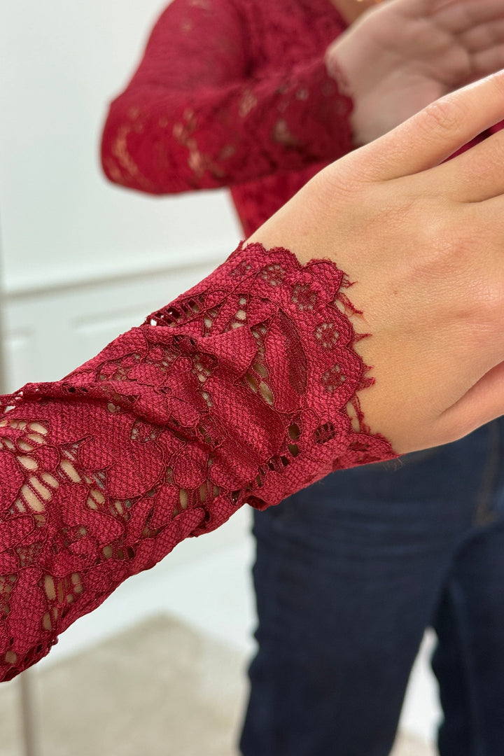 A-bee - Anabella Bodystocking - Burgundy Bodystockings