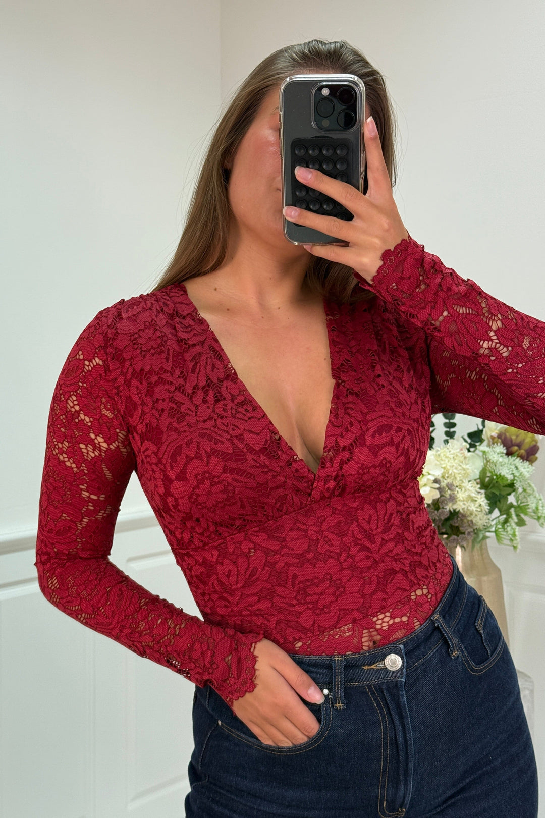 A-bee - Anabella Bodystocking - Burgundy Bodystockings