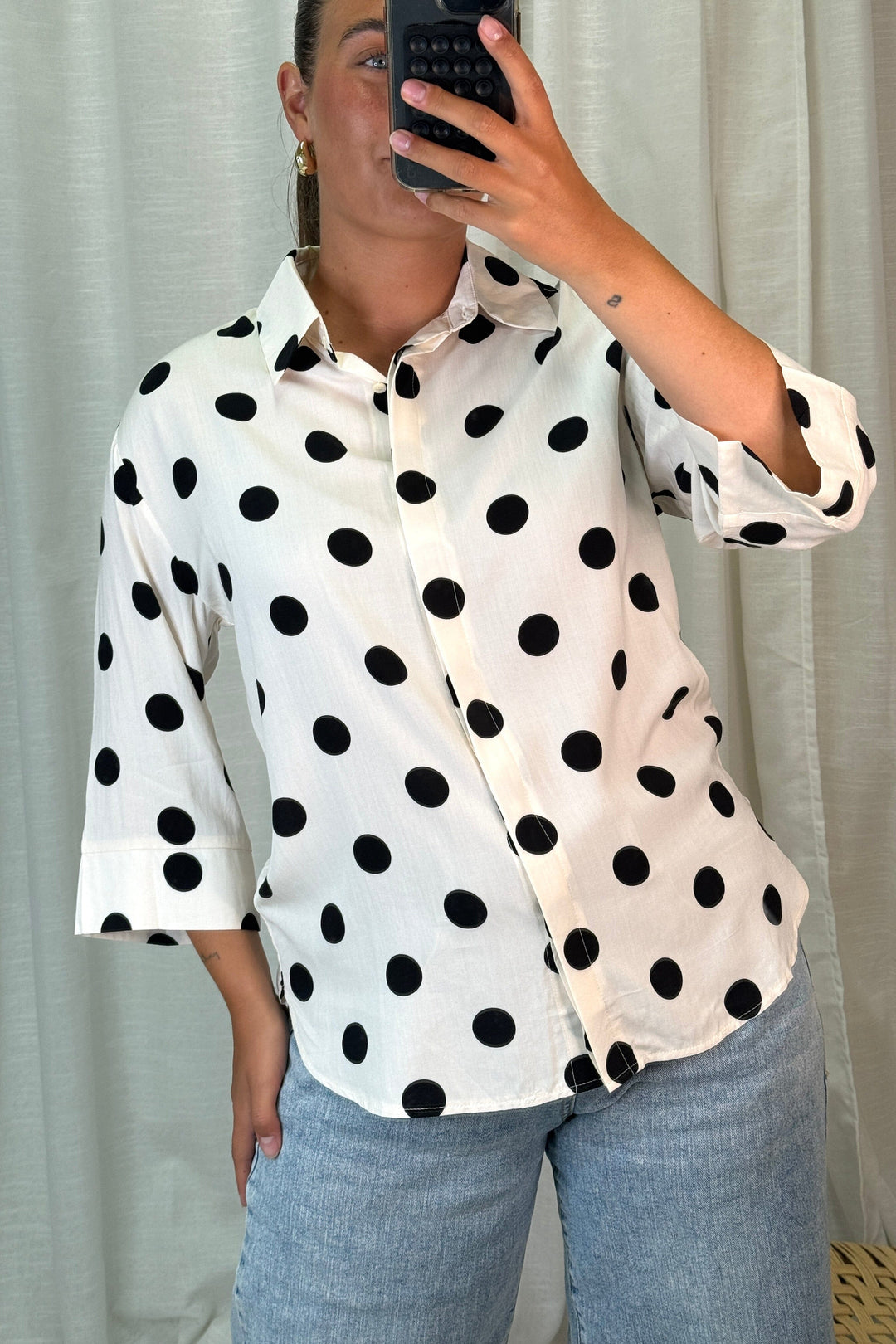 A-bee - Evelyn Blouse - Beige Bluser