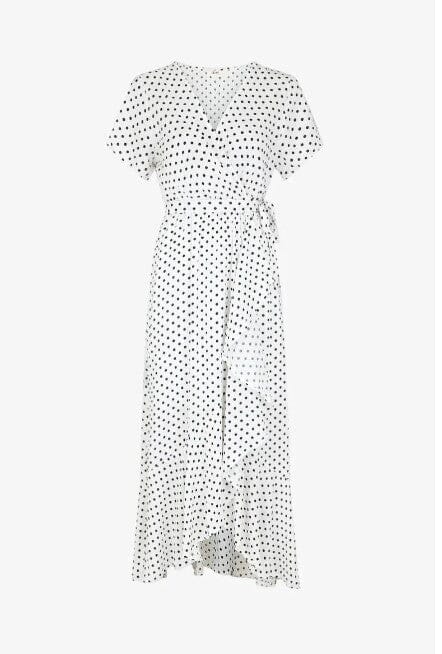A-bee - Ginevra Dot Wrap Dress - White