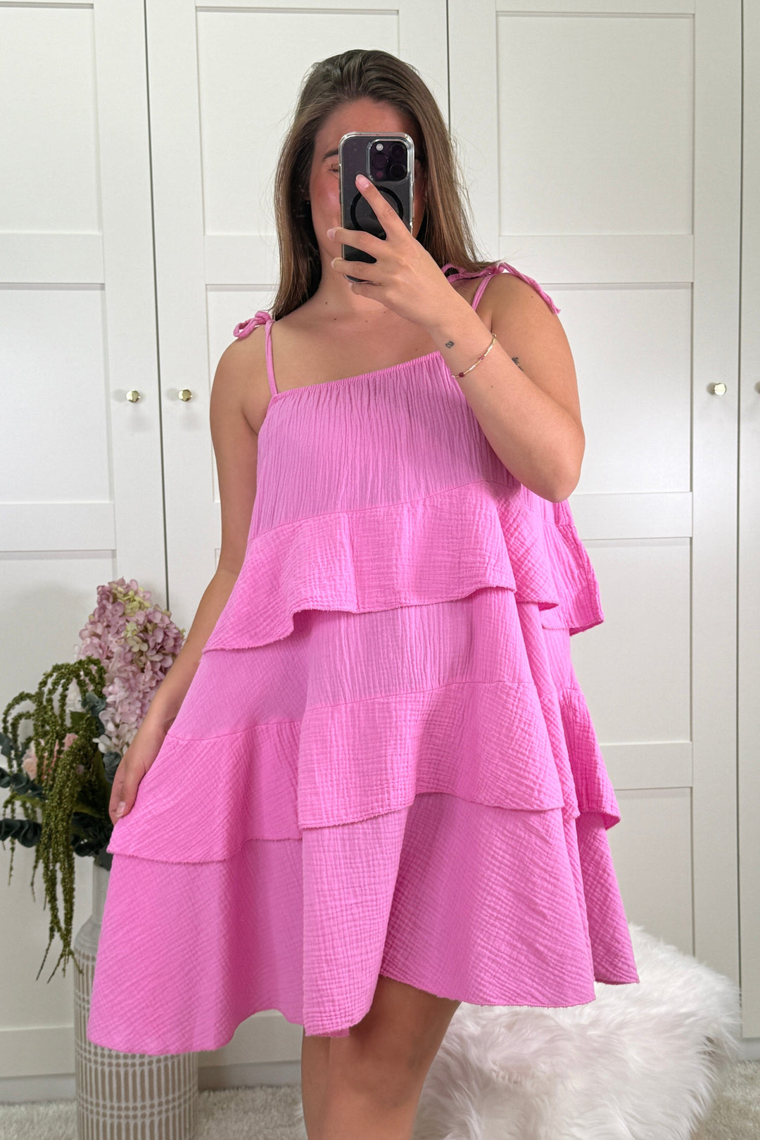 A-bee - Madison Kjole - Pink Kjoler