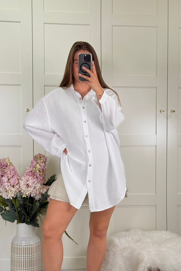 A-bee - Sara shirt Skjorte - White Skjorter