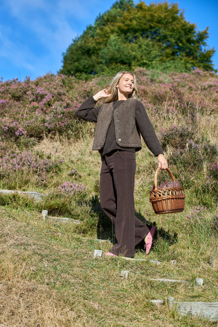 Black Colour - Bccora Corduroy Box Pant 40676 - Coffee