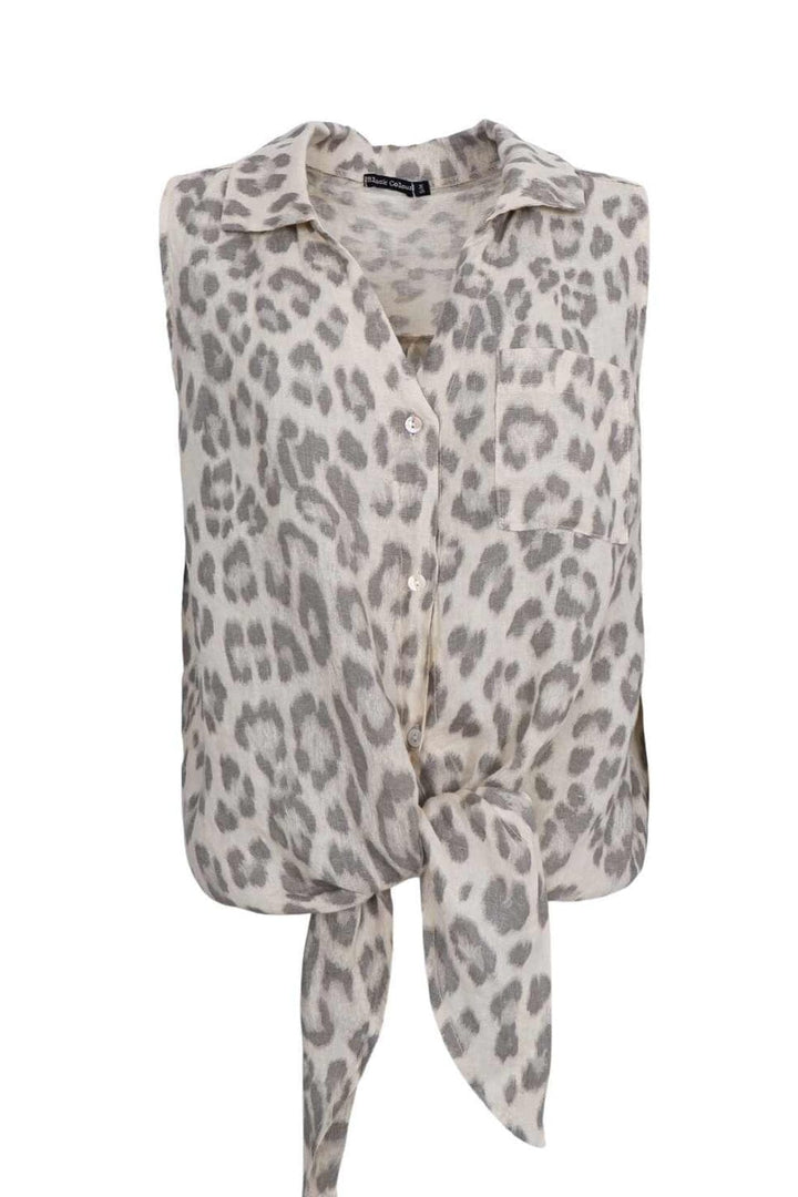 Black Colour - Bcmelina Sleeveless Tie Shirt 40911 - Natural Leo