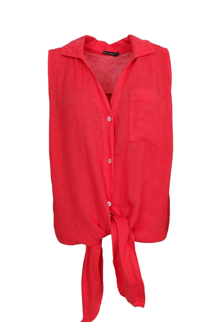 Black Colour - Bcmelina Sleeveless Tie Shirt 40911 - Red