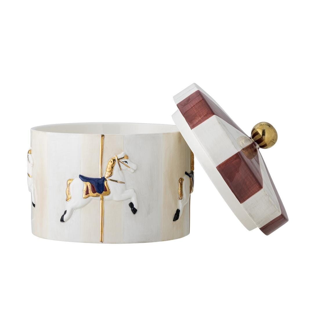 Bloomingville - Merry-go-round Krukke m/låg, Rød, Stentøj 82062829 - Red