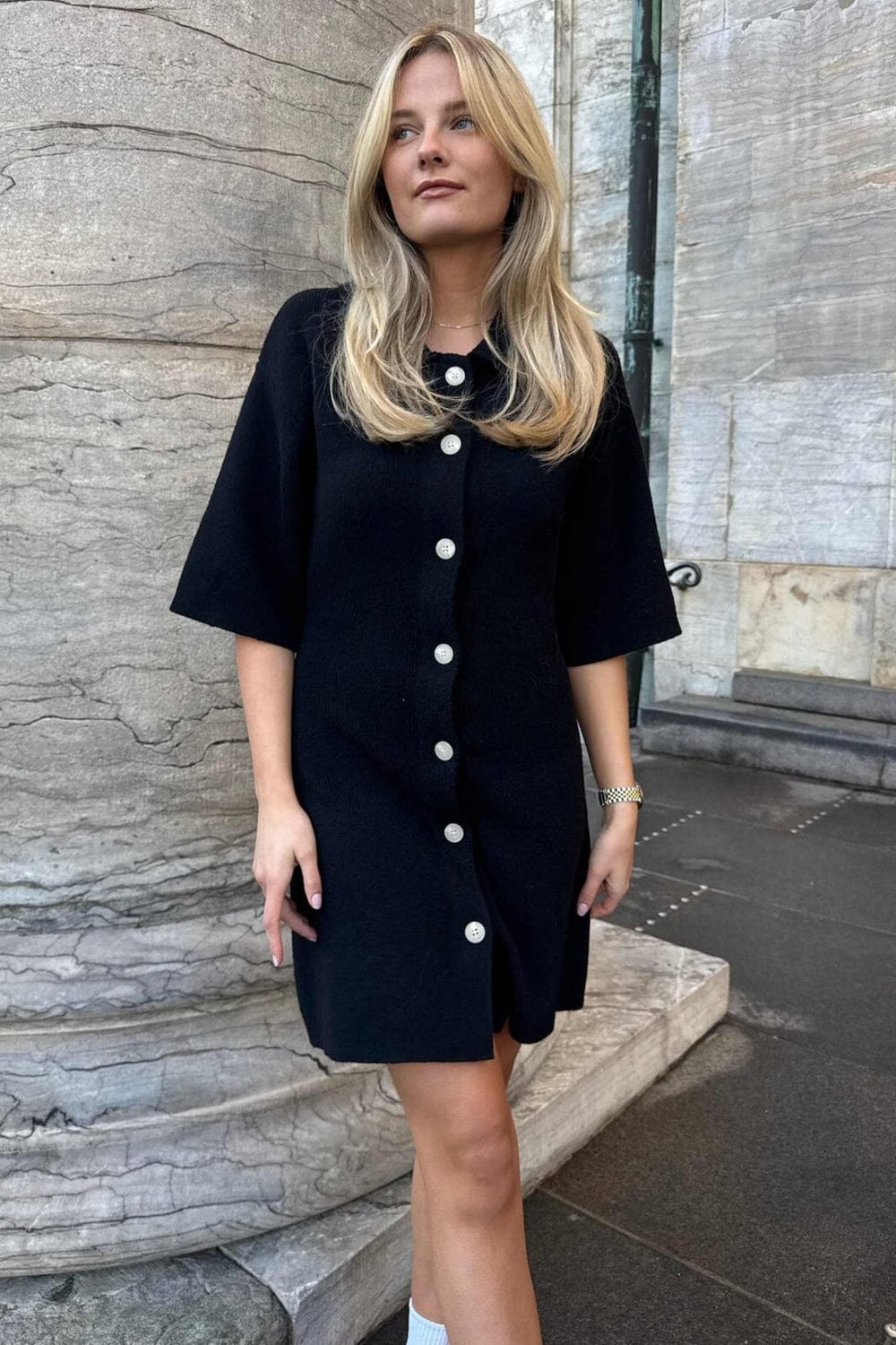 BYIC - Oliviaic Knit Dress H105-1 - Black Kjoler