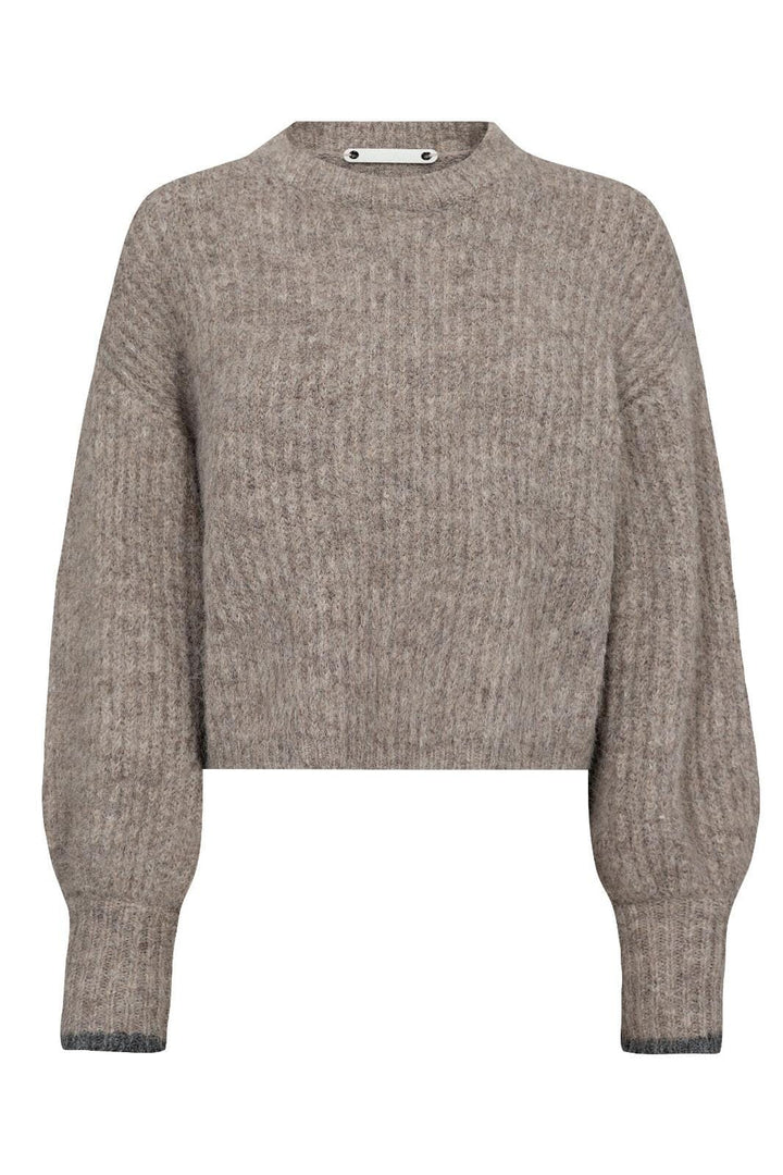 Co´couture - Coraliecc Crop Rib O-Knit 32140 - 154 Walnut Strikbluser