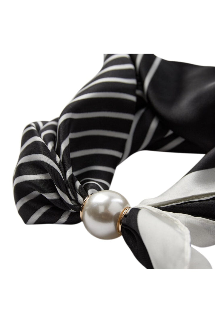 Co´Couture - Pearlcc Scarf 39069 - 30002 - Black Stripe