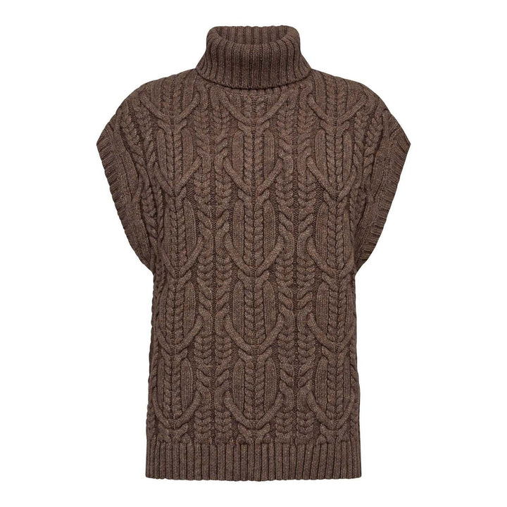 Co´Couture - Rowcc Oversize Cable Knit Vest 32222 - 154 - Walnut Veste