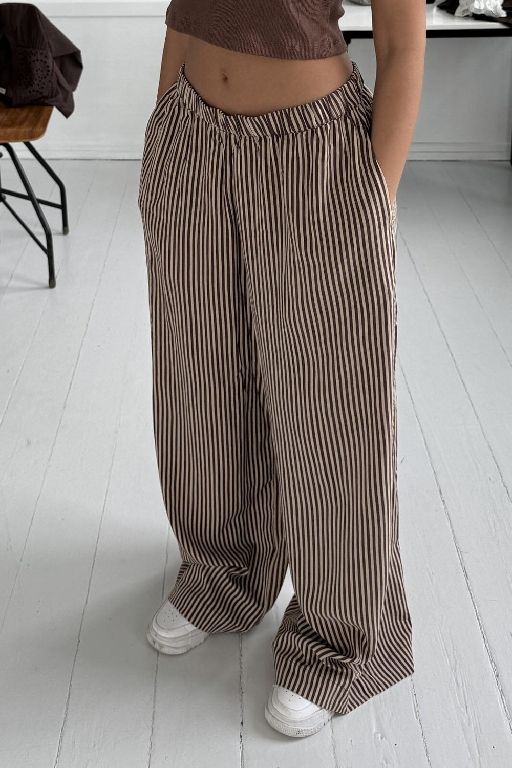 Continue - Noah Stripe Pants 14953 - Brown Small Stripe