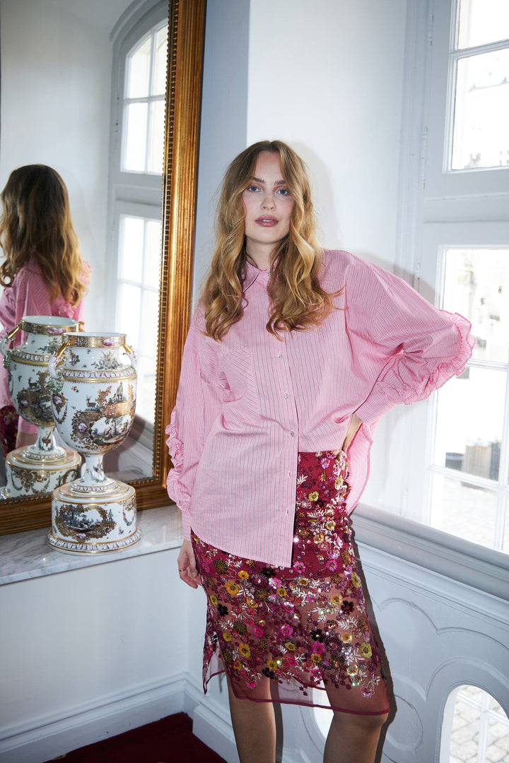 Cras - Tulum Shirt C476 - 4018 Pink Red Stripe Skjorter