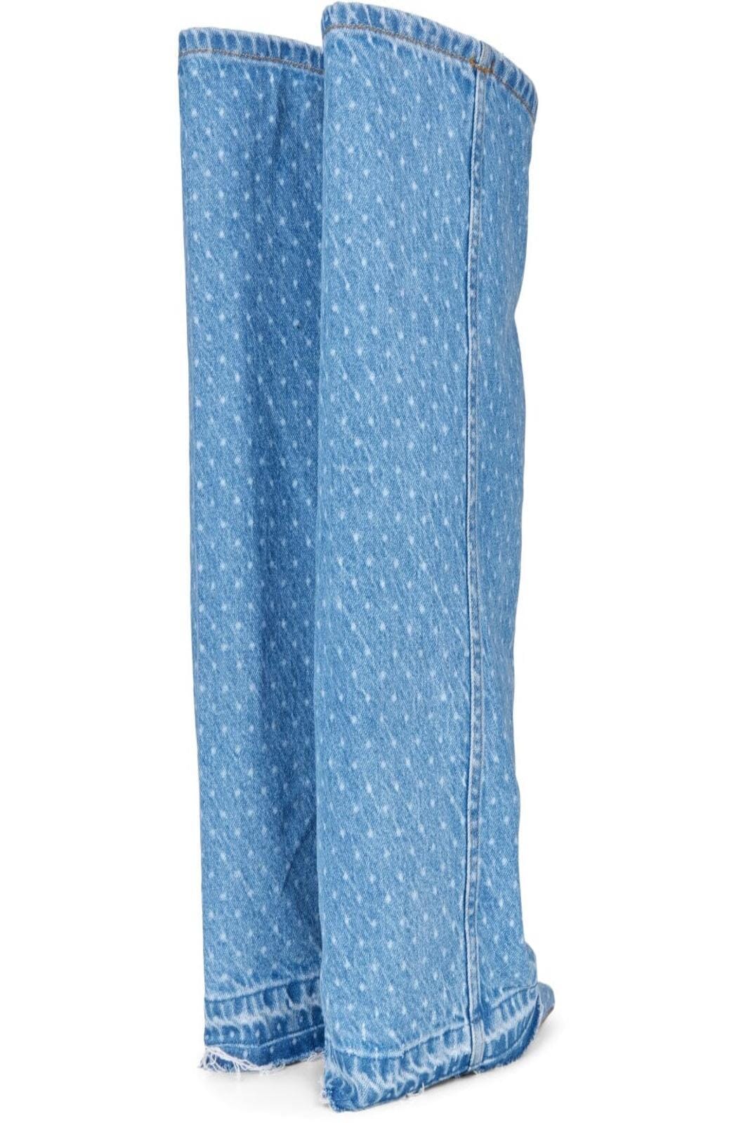 Custommade - Anie Dotted Denim - 414 Dusty Blue Støvler