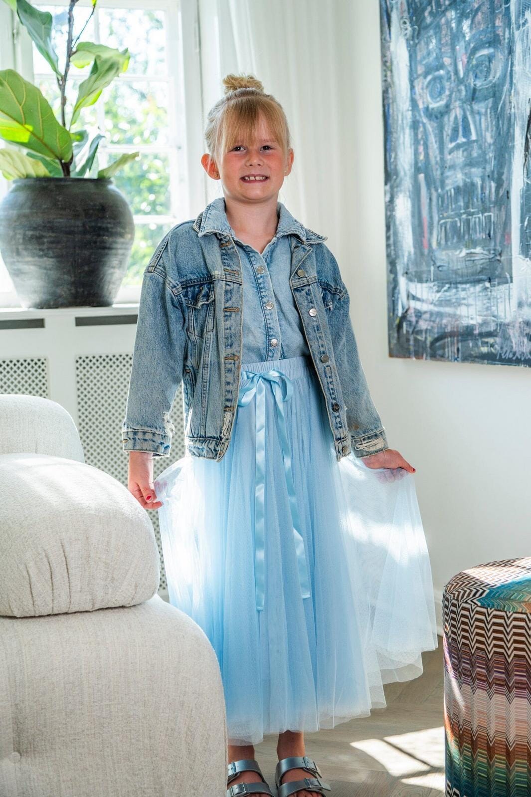 EMM Copenhagen - Kids Daisy Skirt - Blue Nederdele