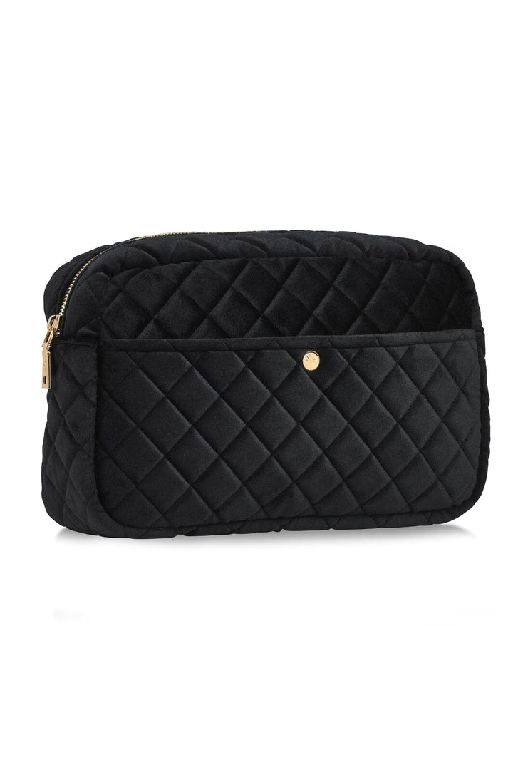 Fan Palm - Beauty Bag Velvet - Black Toilettasker
