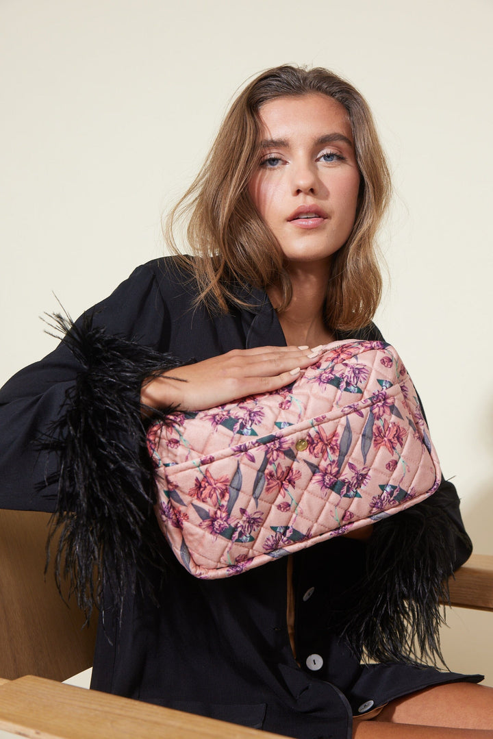 Fan Palm - Beauty Bag Velvet - Flawless Rose Toilettasker