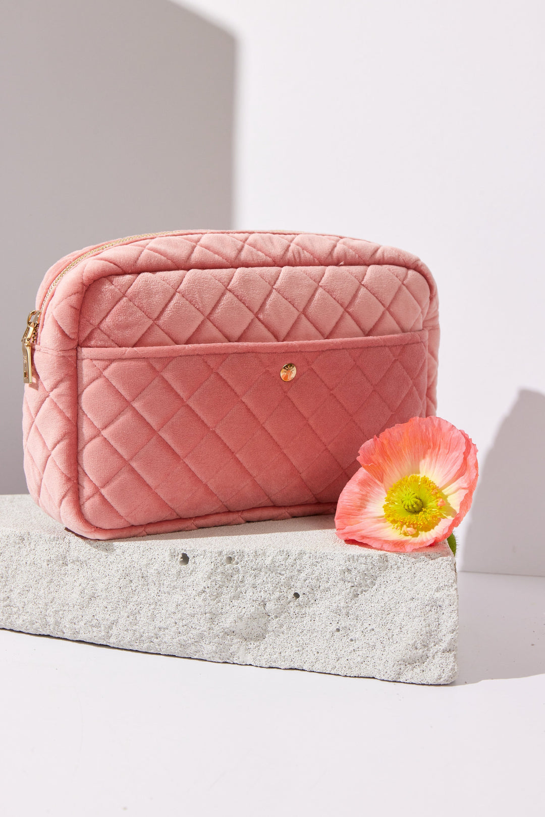 Fan Palm - Beauty Bag Velvet - Rose Velvet Toilettasker