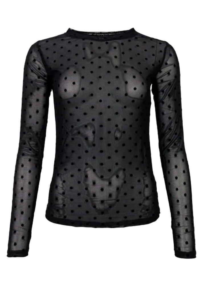 Forudbestilling - Black Colour - Bcjennie Dotted Mesh Blouse - SHIRTS,MUSTHAVES Black Bluser