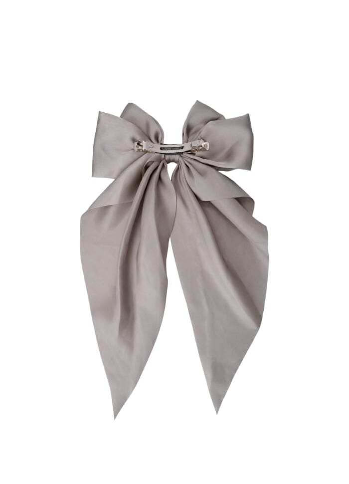 Forudbestilling - Black Colour - Bcrenee Satin Bow Barette - Grey Hårspænder