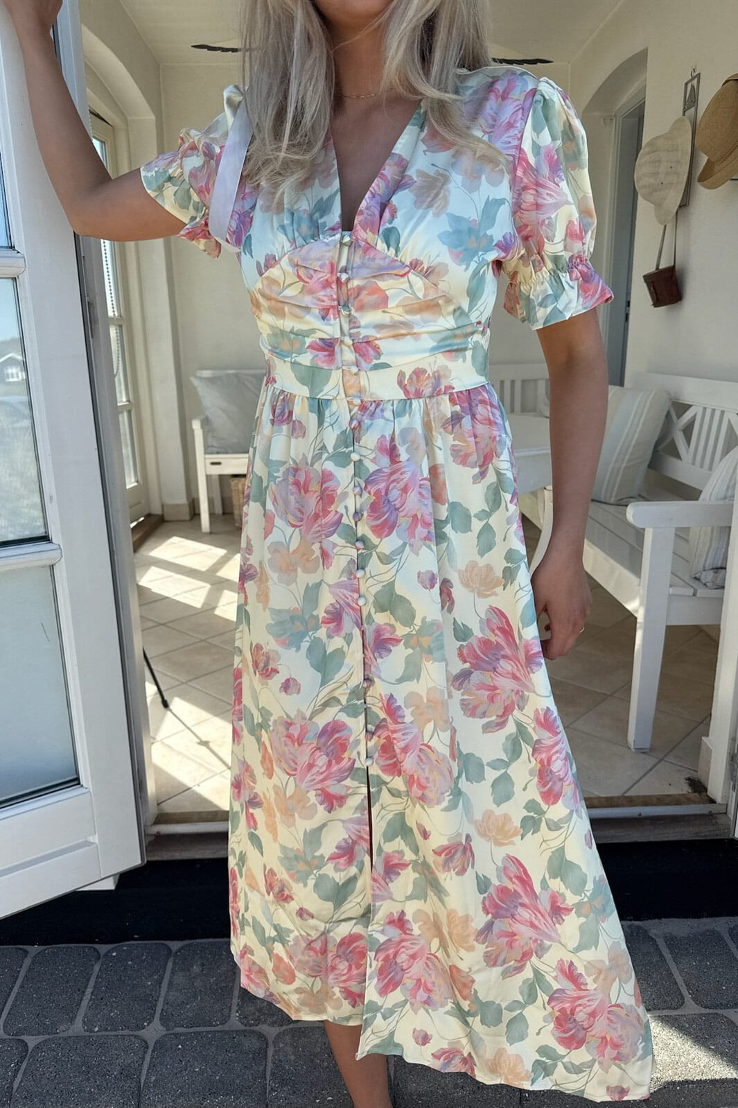 BYIC - Adelic Long Ss Dress A2366 - Pastel Garden