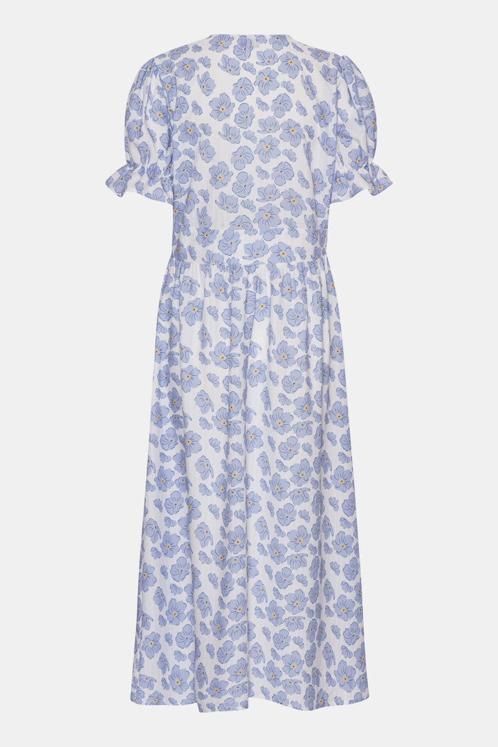 Forudbestilling - BYIC - Adelic Long Ss Dress - bdf Blue Dazzling Flower Kjoler