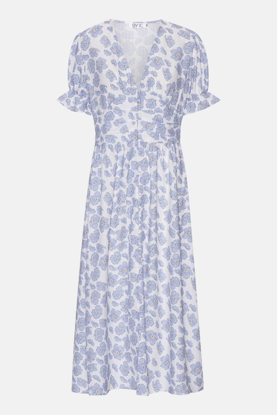 Forudbestilling - BYIC - Adelic Long Ss Dress - bdf Blue Dazzling Flower Kjoler