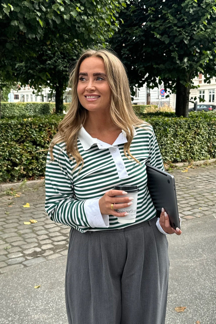 Forudbestilling - BYIC - Carlyic Polo - greens Green Stripes Bluser