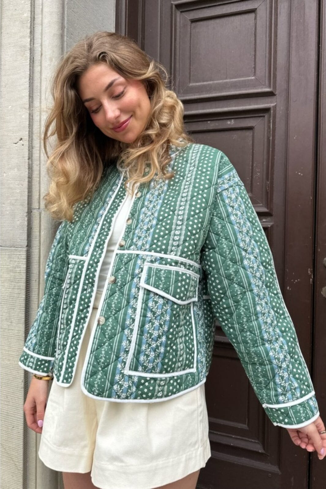 Forudbestilling - BYIC - Emmy Quilted Jacket Green Jakker