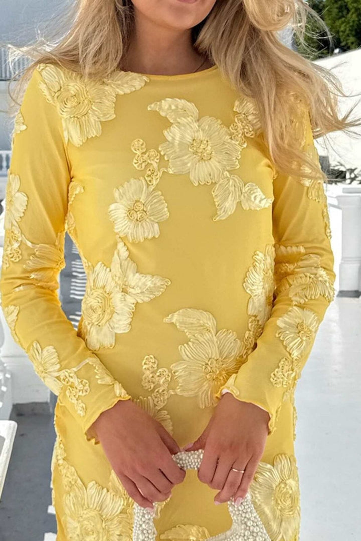 BYIC - Malouic Mesh Dress A23748 - Yellow Flower