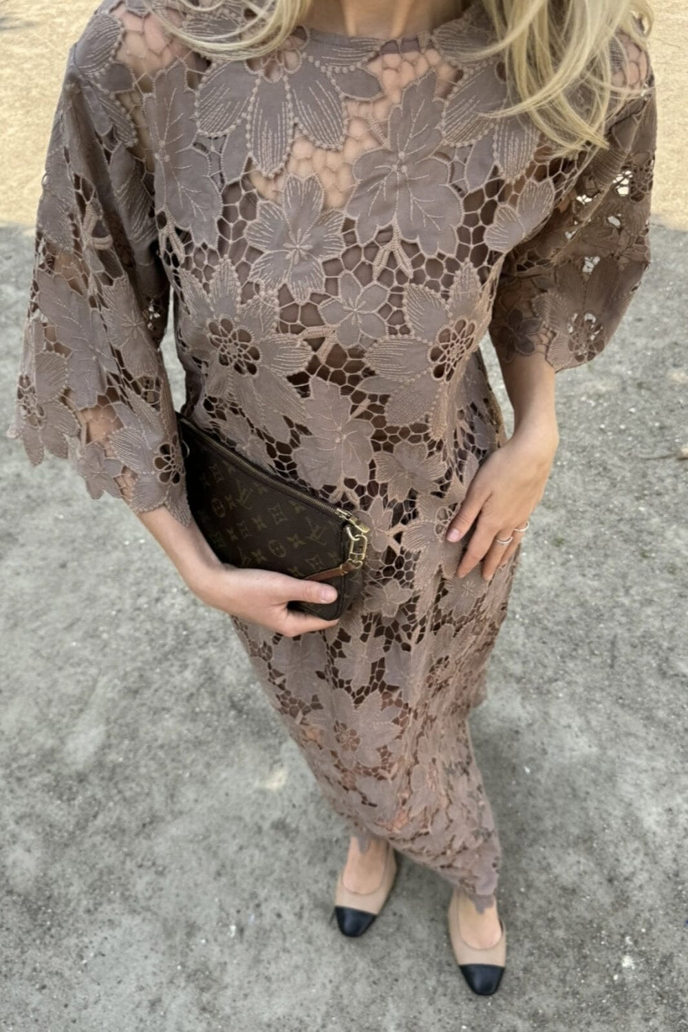 Forudbestilling - BYIC x Molly&My - Klaraic Lace Long Dress - mocca Mocca Kjoler