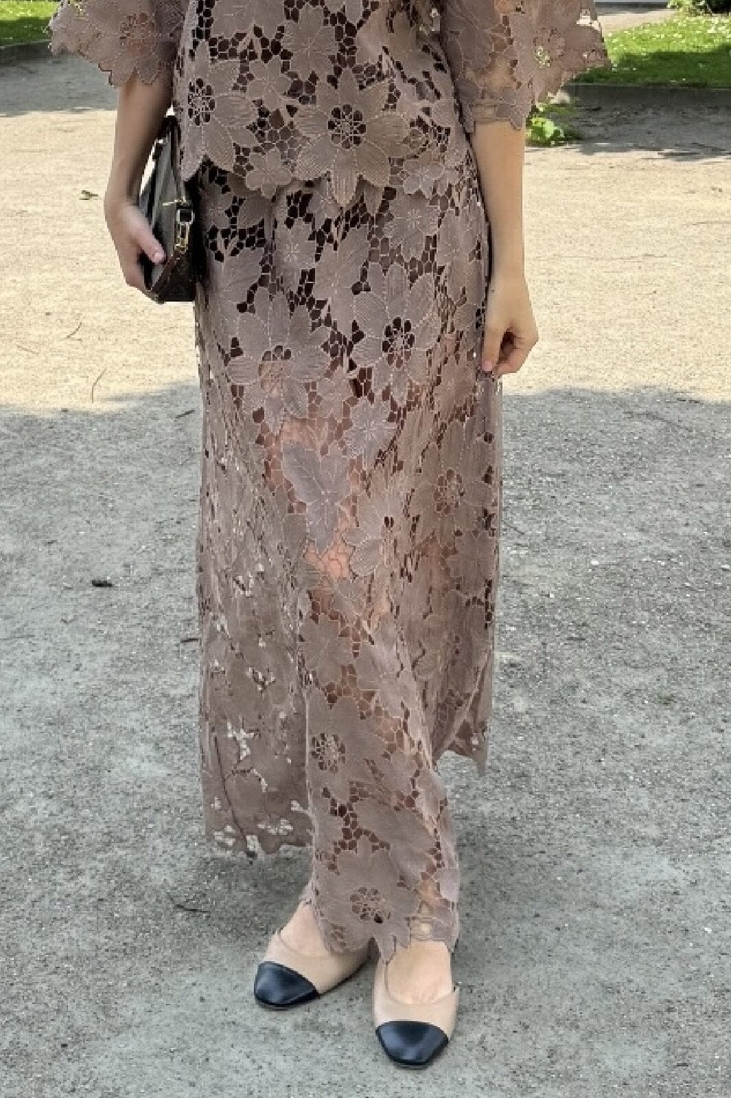 Forudbestilling - BYIC x Molly&My - Klaraic Lace Maxi Skirt - mocca Mocca Kjoler