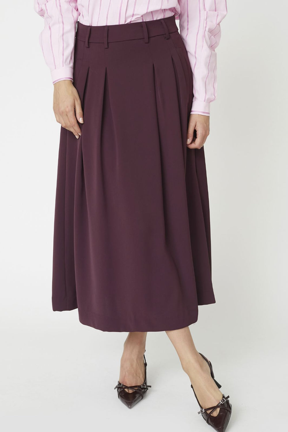 Forudbestilling - Co´Couture - Anyacc Pleat Skirt 34178 - 87 - Winered Nederdele