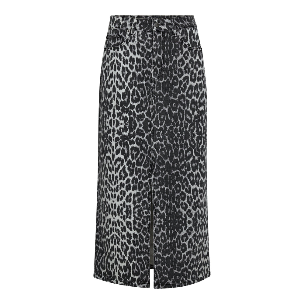 Forudbestilling - Co´couture - Leocc Denim Slit Skirt 34110 - 140 Dark Grey Nederdele