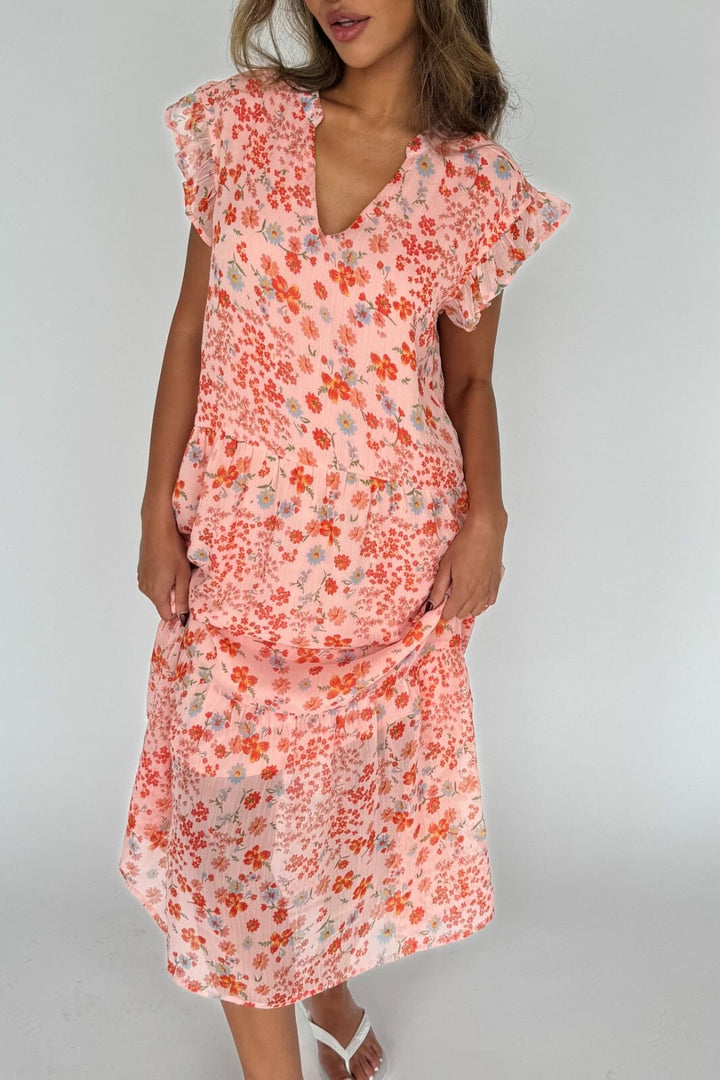 Continue - Bea Long Flowerprint 14891 - Pink Flower