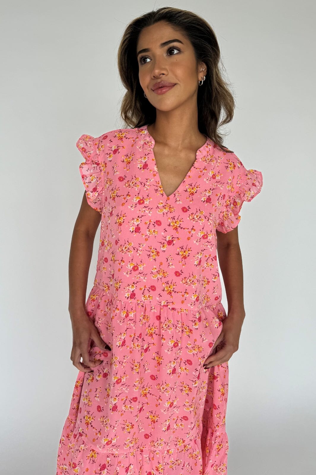 Continue - Bea Long Flowerprint 14891 - Yellow Flower