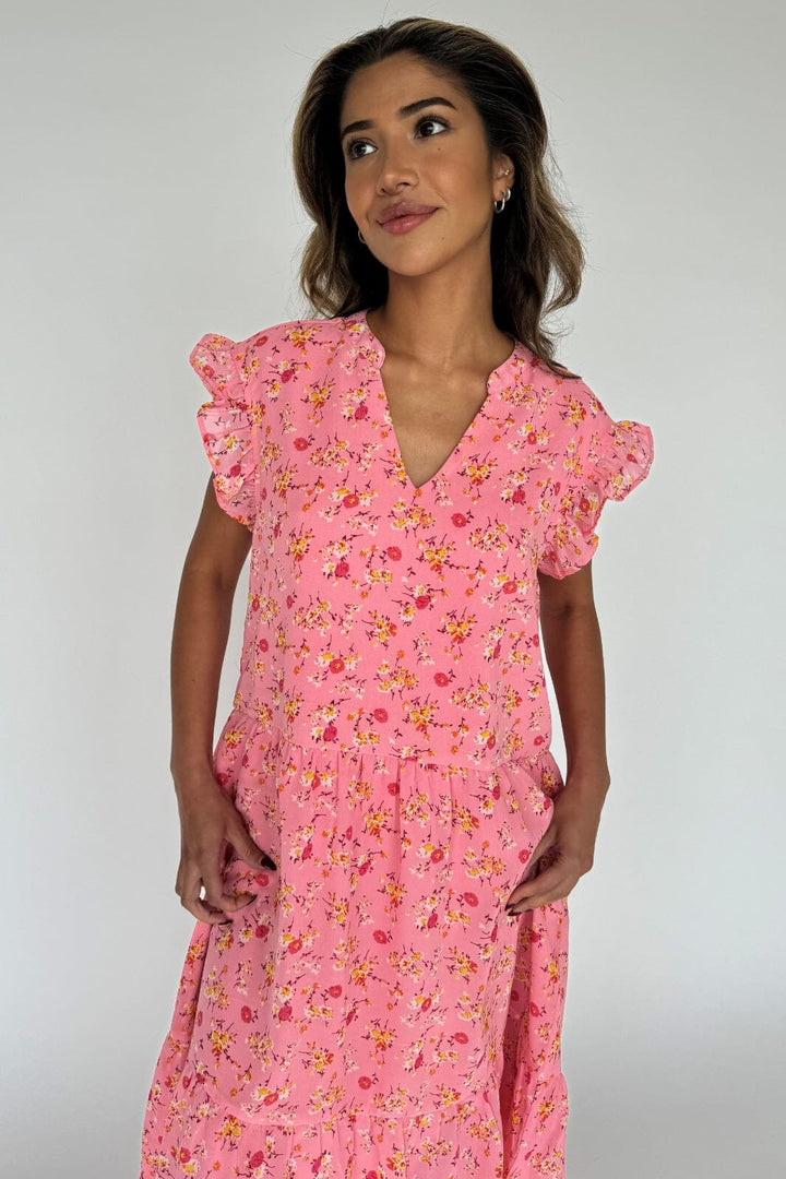 Continue - Bea Long Flowerprint 14891 - Yellow Flower