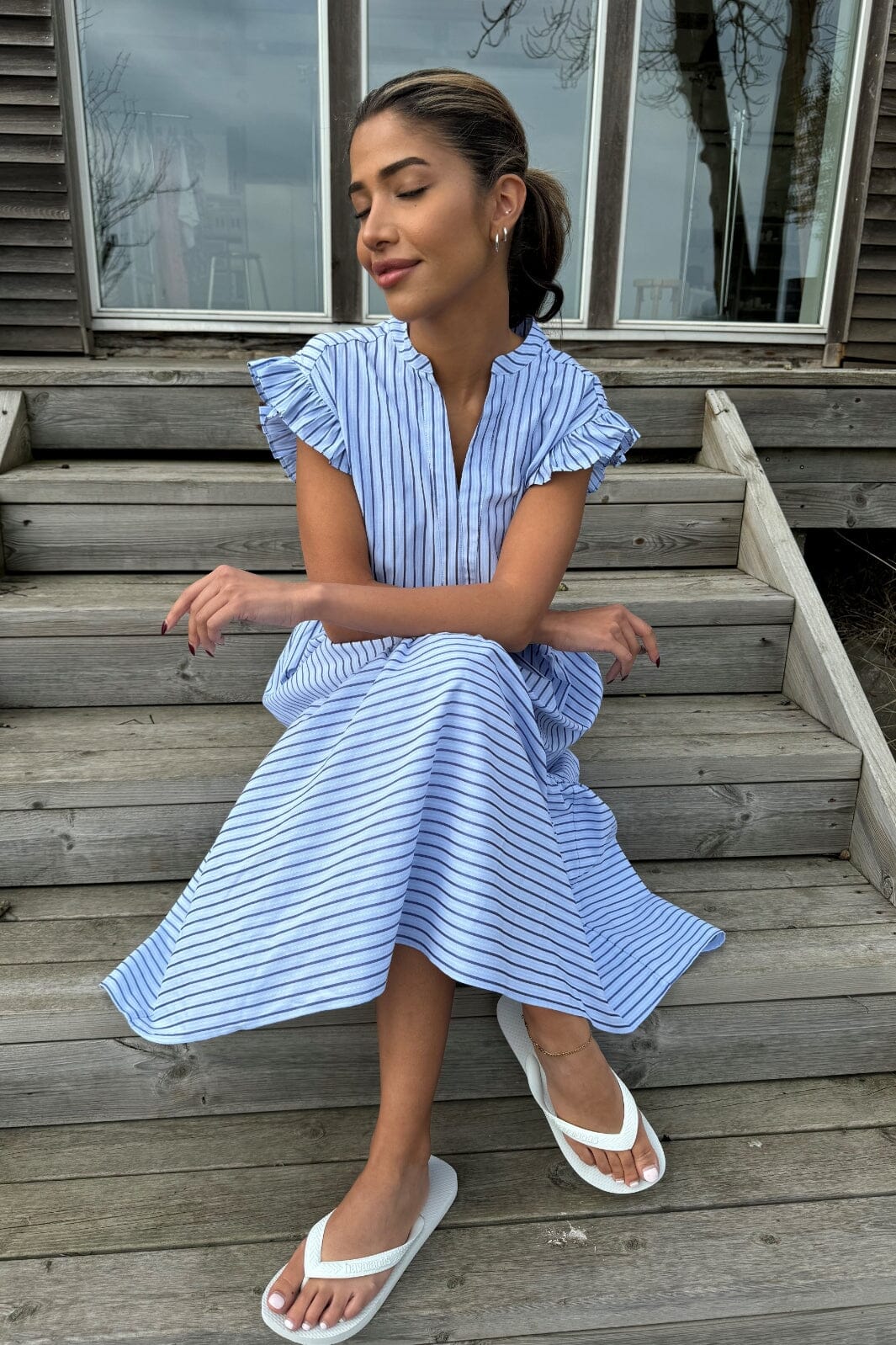 Continue - Bea Stripe Long 14795 - Blue Stripe