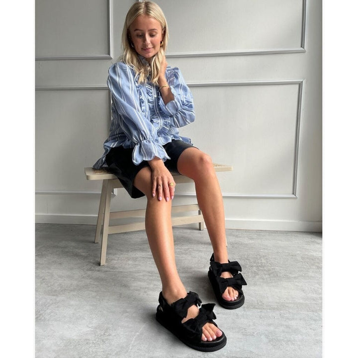 Forudbestilling - Copenhagen Shoes - Come To Me Suede CS8413 - 0001 - Black Sandaler