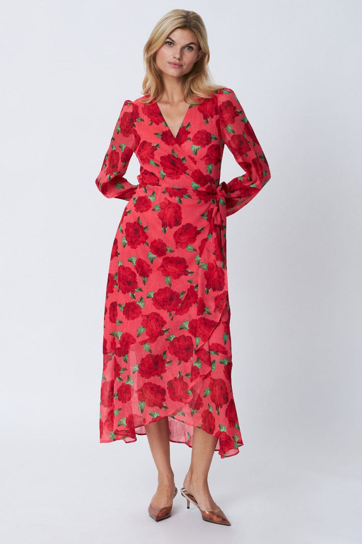 Forudbestilling - Cras - Luellacras Dress - 8019 Coral Roses Kjoler