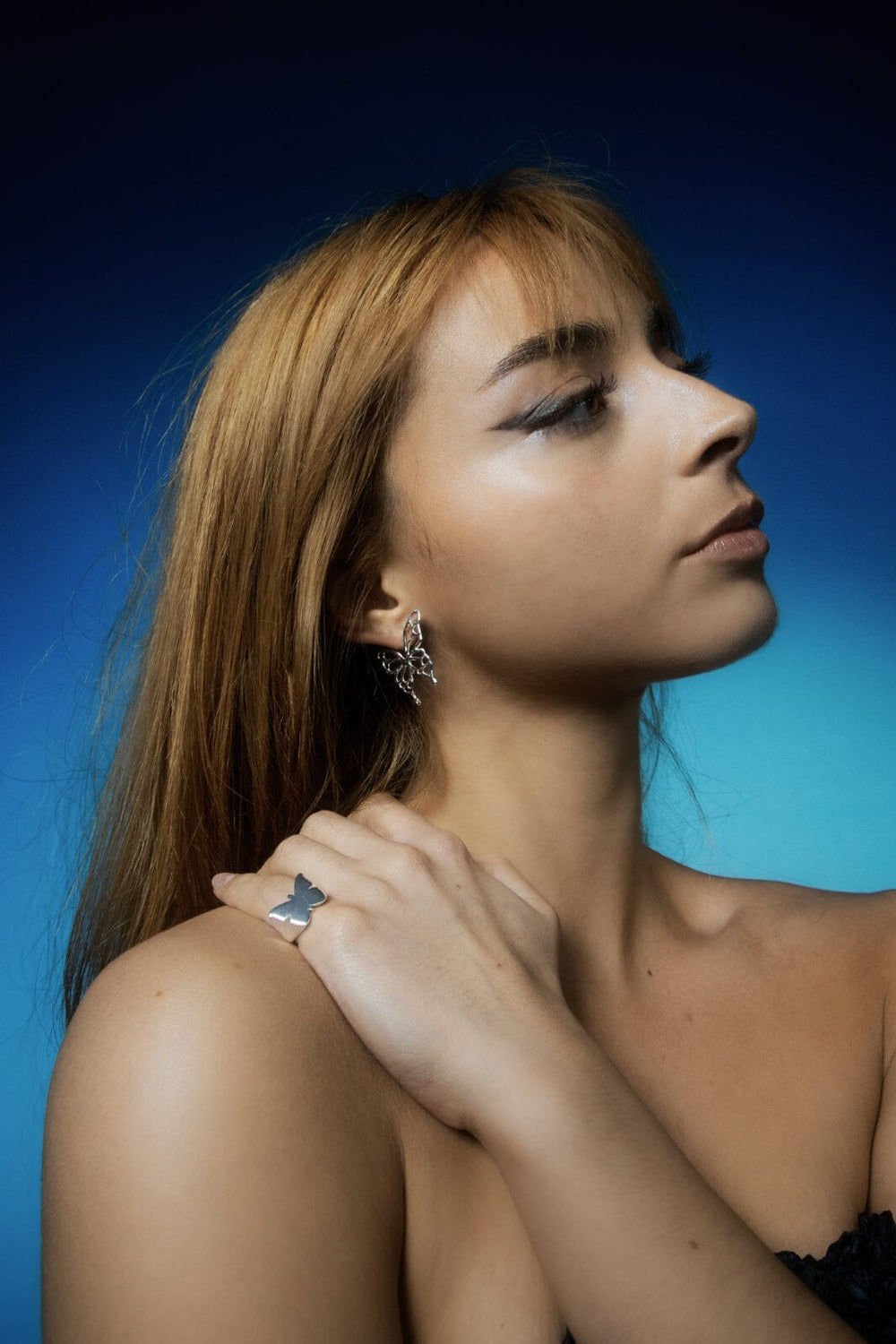 Forudbestilling - Jane Kønig - Butterfly Earring - Forsølvet Øreringe