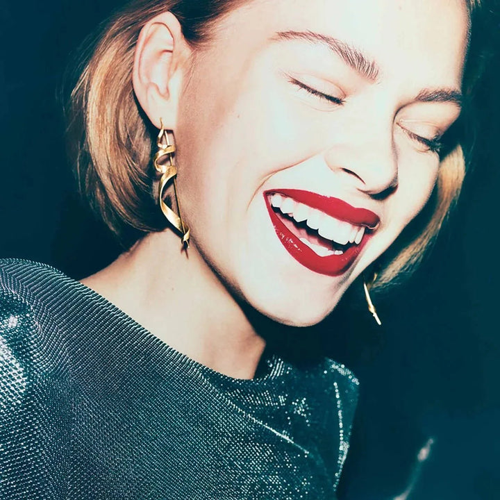 Forudbestilling - Jane Kønig - Ringlet - Forgyldt Øreringe