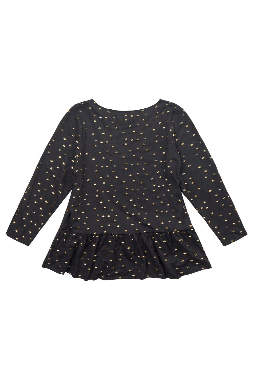 Forudbestilling - Liberté Ami - Alma-Ls-Frill-Tshirt (Kids) - Black Gold Dot 2 Bluser