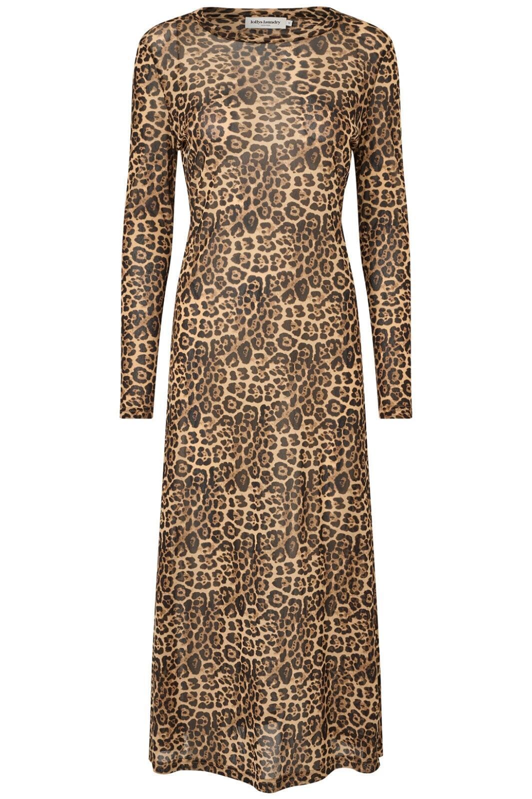 Forudbestilling - Lollys Laundry - Loganll Maxi Dress Ls - 72 Leopard Print Kjoler