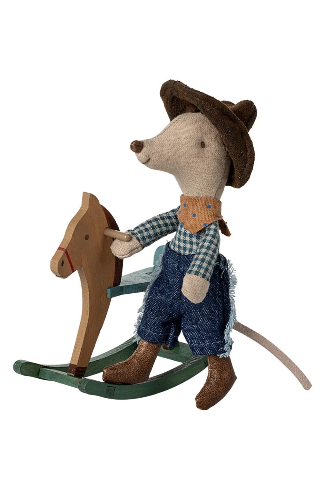Maileg - Cowboymus På Gyngehest, Lillebror - Littlesister/Brother