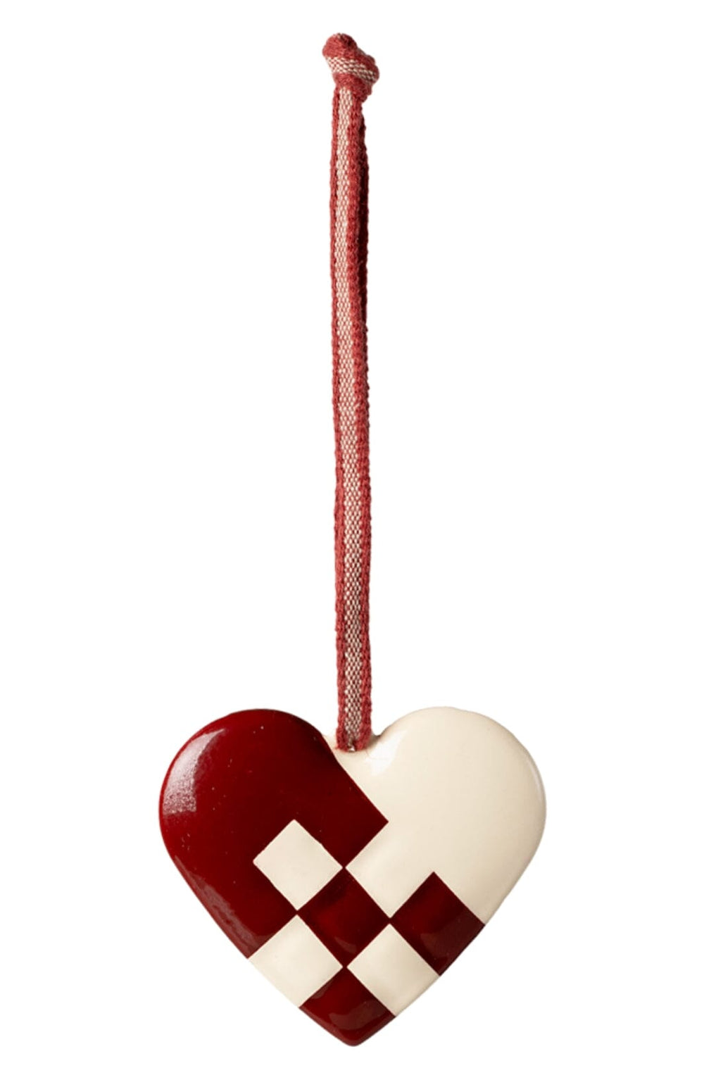 Forudbestilling - Maileg - Metalophæng, Hjerte, Lille - Rød Jul