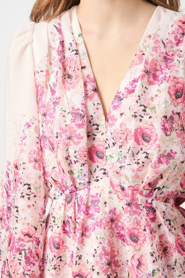 Neo Noir - Fie Flower Print Blouse 166417 - 165 - Rose