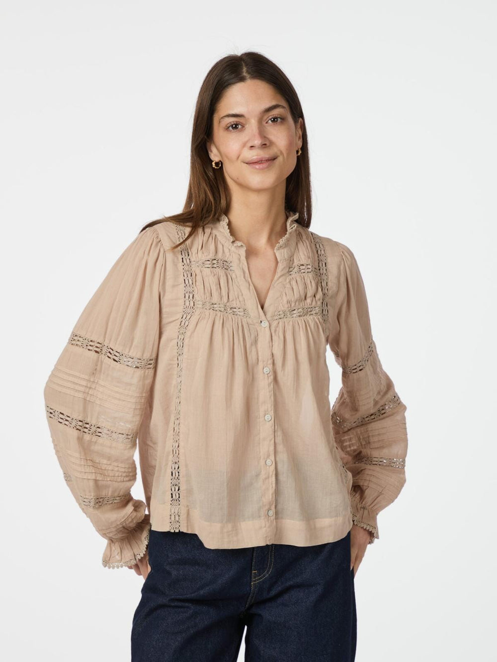 Forudbestilling - Neo Noir - Lyla S Voile Blouse 164774 - 991 - Toffee Bluser