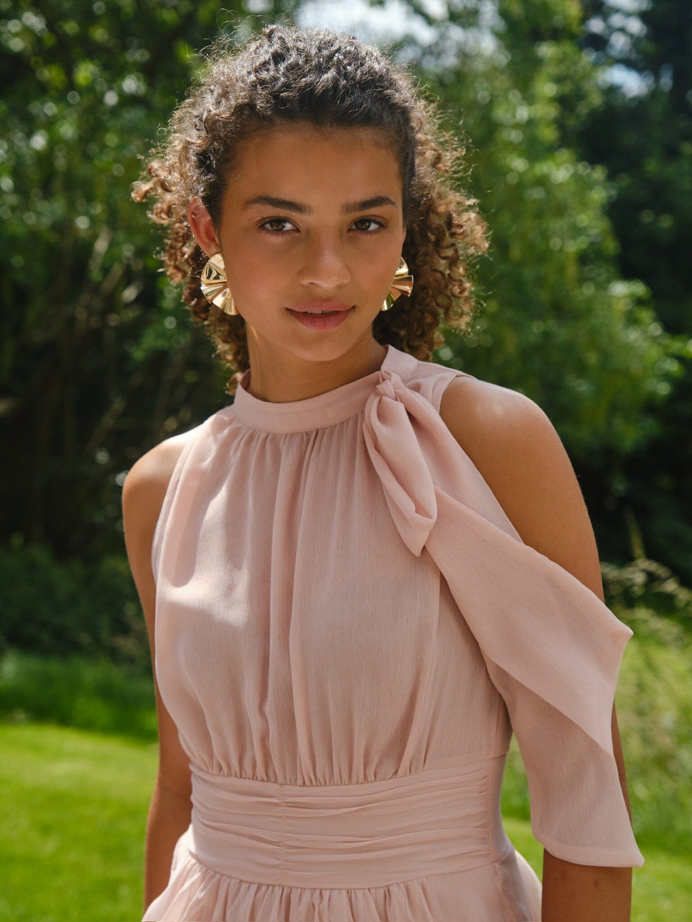 Forudbestilling - Neo Noir - Marli Solid Chiffon Dress 165640 - 165 - Rose Kjoler