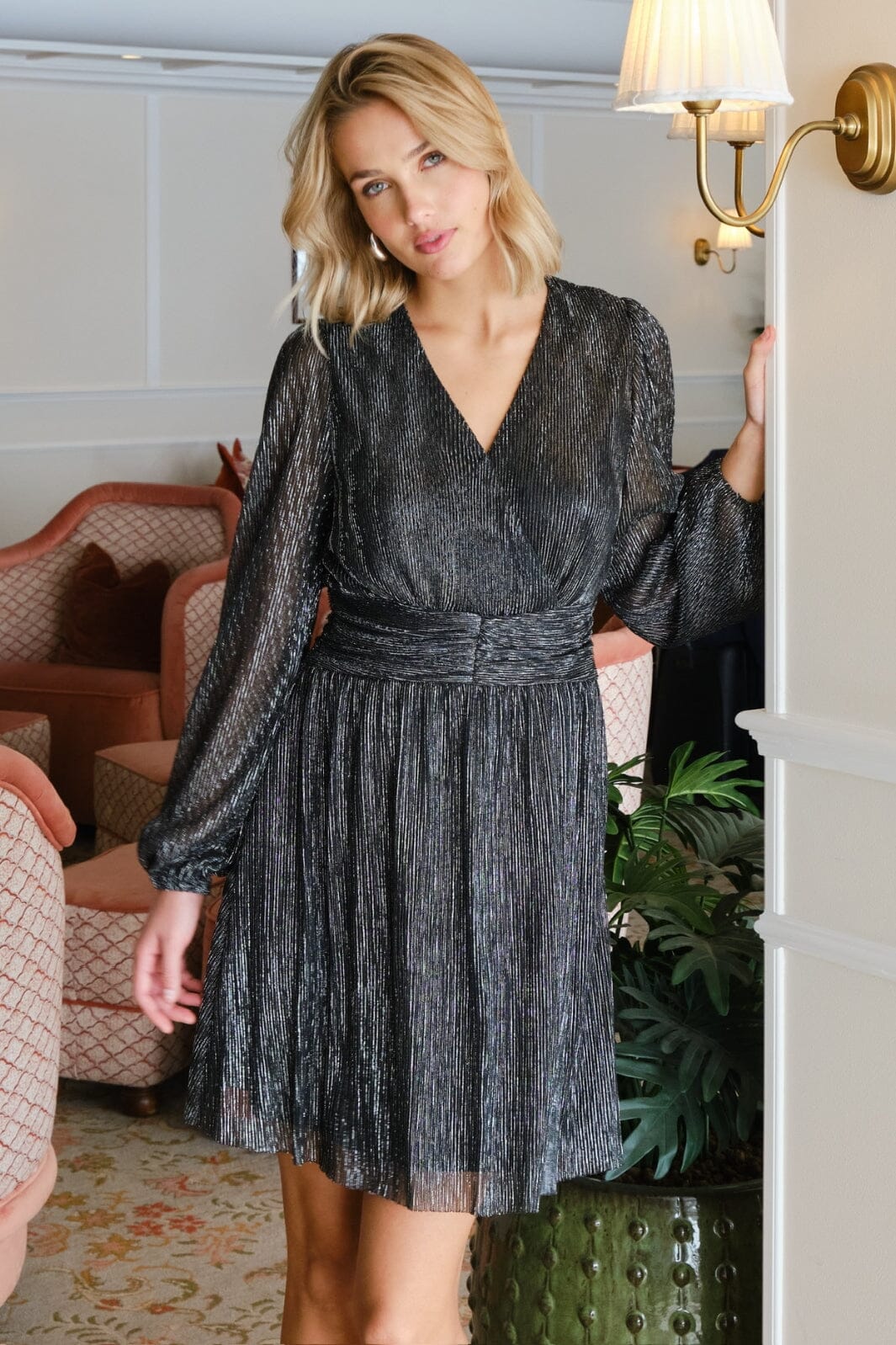 Forudbestilling - Neo Noir - Rino Glitz Dress 163841 - Silver Kjoler